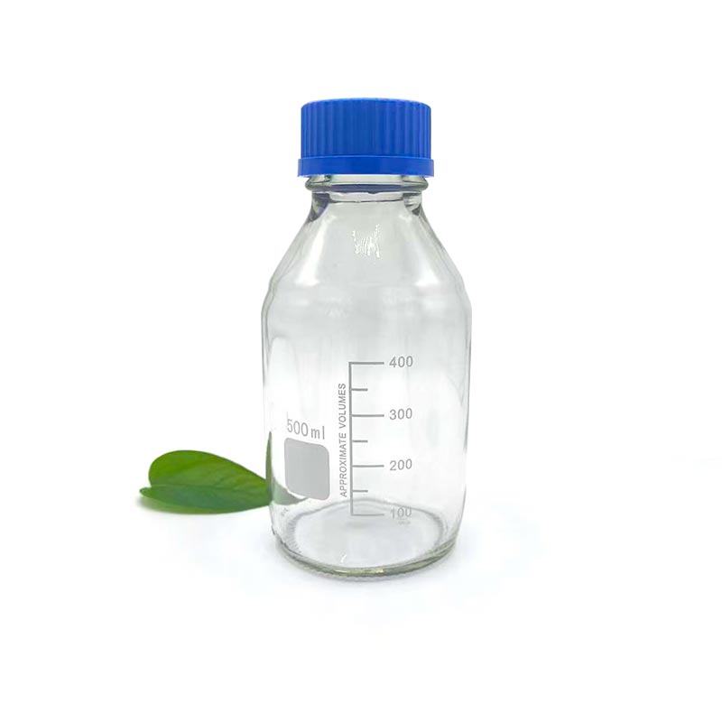 بطری معرف شیشه ای شفاف 500 میلی لیتری